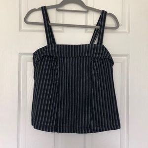 Strappy woven tank top